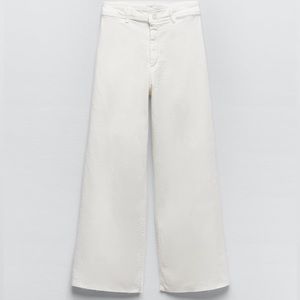 Zara Marine Straight white ecru wide leg jeans NWT